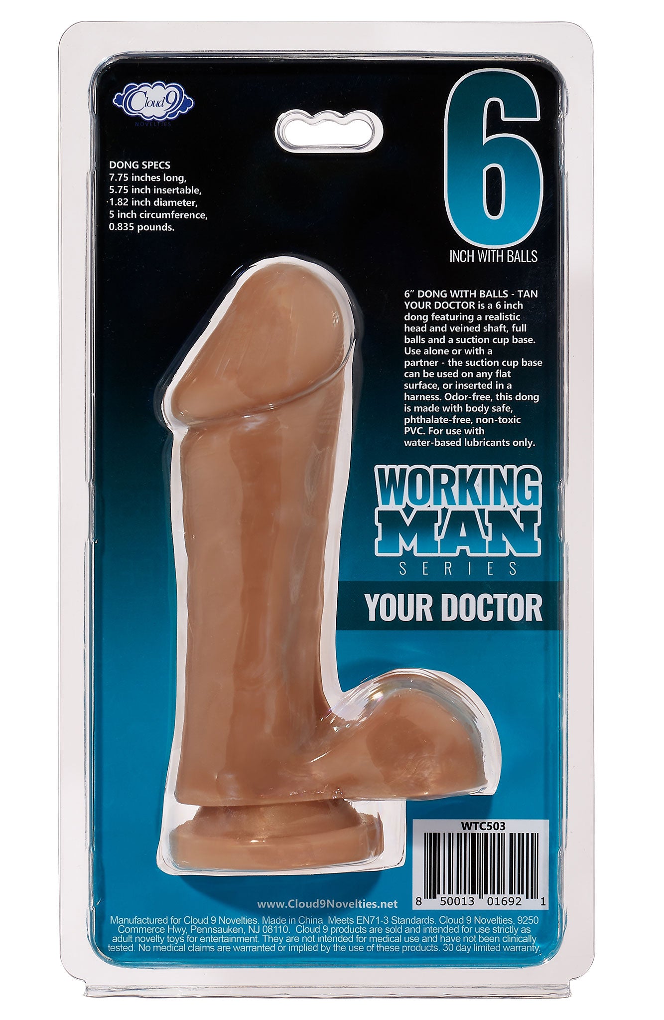 Cloud 9 Working Man 6 Inch With Balls - Your Doctor - Tan | WTC503