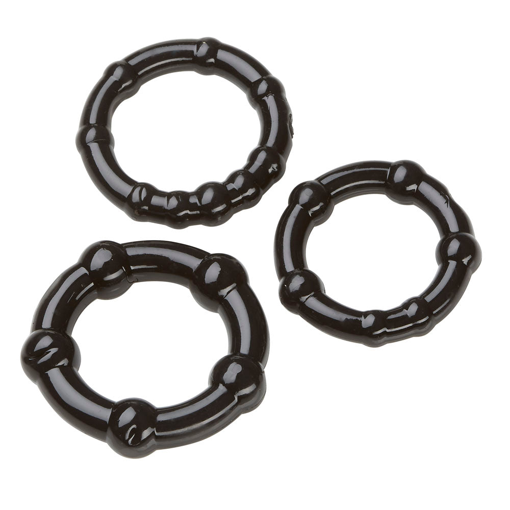 Cockring Combo Beaded - Black | WTC63841