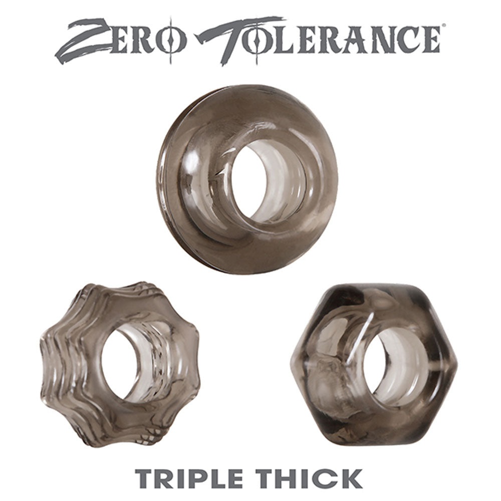 Triple Thick Cockrings ZE-CR-3237-2 844477013237 from EdgingWarehouse.com where we sell the best male sex toys and fleshlight type strokers for masturbation, edging and gooning and other men's health and sexual wellness items.
