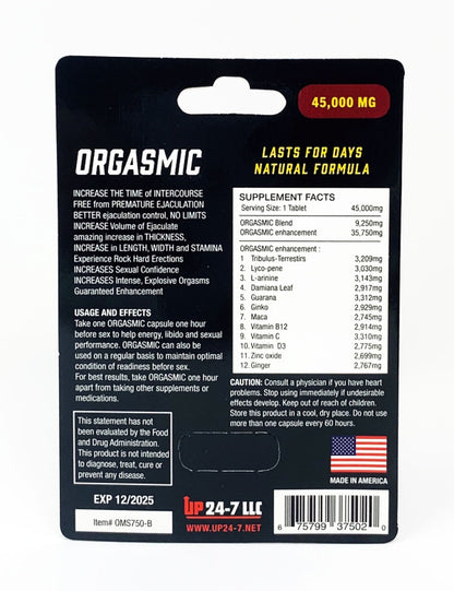 Orgasmic for Him Male Sexual Enhancement 30 Pack